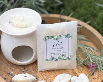 lavender, chamomile & vanilla scented soy wax melts. A pack of x6 highly scented, luxury soy wax melts infused with botanicals.