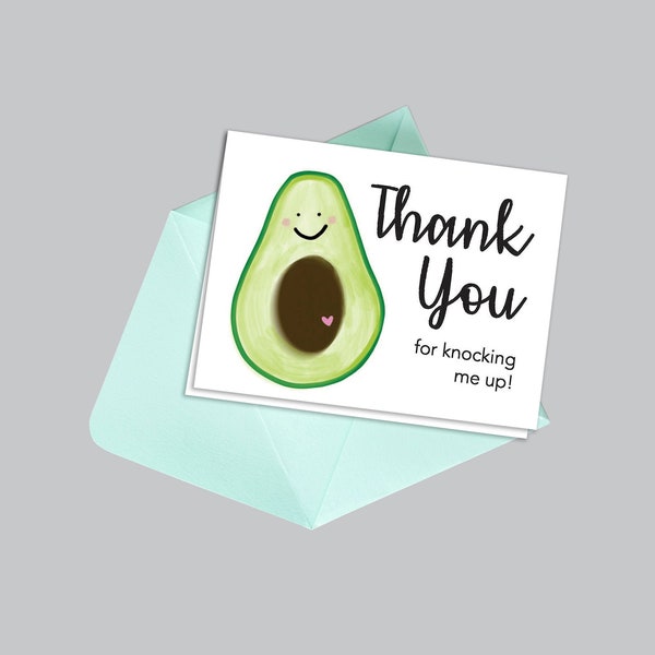 Avocado Thank You for Knocking Me Up Card | IVF Card Humor | Pregnancy Card Humor| IVF Cute Thank You | IVF Funny l Instant Download