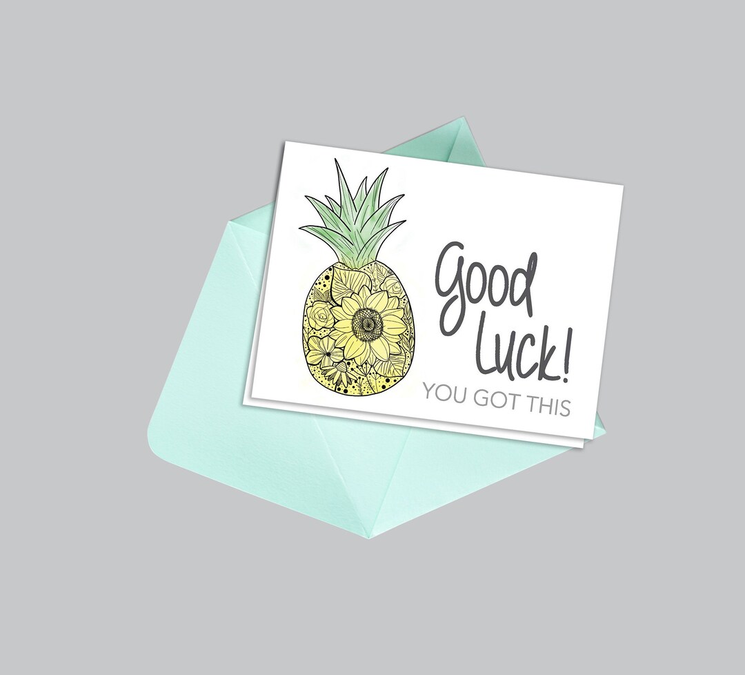 Good Luck Pineapple Card IVF Well Wishes Card IVF Good Etsy