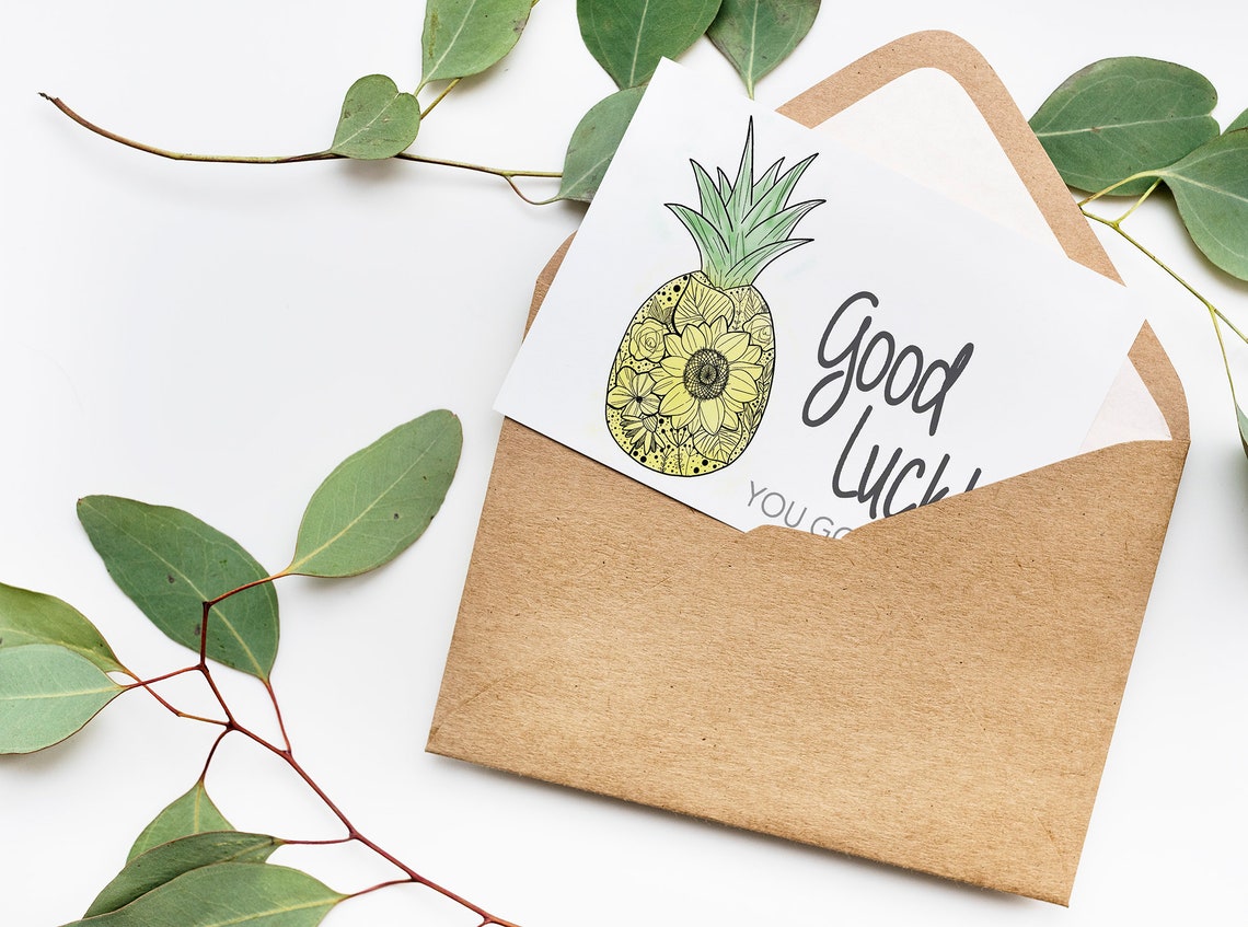 Good Luck Pineapple Card IVF Well Wishes Card IVF Good Etsy