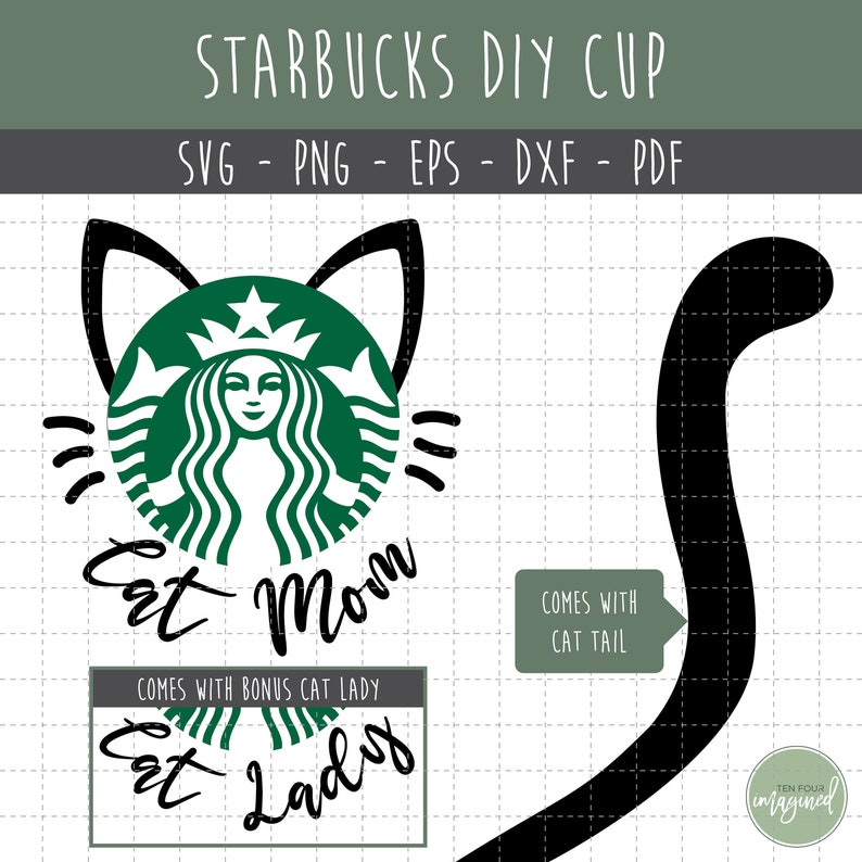 Download Cat Mom Starbucks Cup SVG FileCat Mom Whiskers and Tail ...