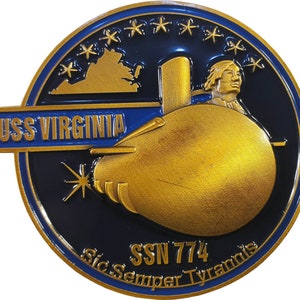 US Navy SSN-774 USS Virginia Submarine Commemorative Challenge coin 123