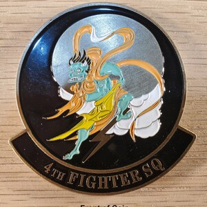 US Air Force 4th Fighter Squadron F-35 lightning II Commemorative Challenge Coin 4&quot; 150