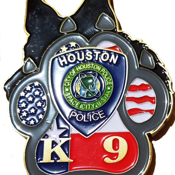 Houston Texas Police Department K-9 Police Working Dog Commemorative Challenge Coin 97