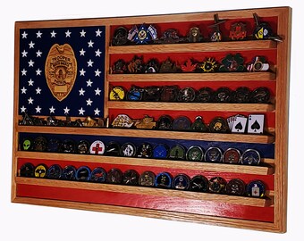 North Dakota State Trooper / Police Challenge bd Coin Display 70-100 Coins TRAD