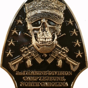 2nd Marine Division Camp Lejeune NC Commemorative Challenge Coin 2.4&quot; 155