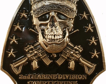 2nd Marine Division Camp Lejeune NC Commemorative Challenge Coin 2.4" 155