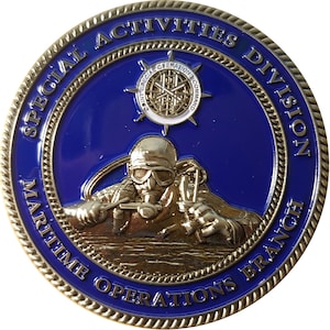 CIA Special Activities Division Maritime Operations Branch Challenge Coin. 2&quot; 66