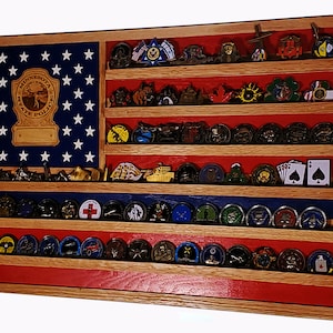 Minnesota State Trooper / Police Challenge Coin Display Flag 70-100 Coins TRAD