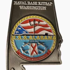 US Navy USS Alabama SSBN-731 Commemorative Challenge Coin 2 inches Wide 3Inches Tall 173