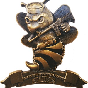 United States Navy Seabees "Angry Bee" We Build We Fight 2" Challenge Coin 156