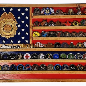 Tennessee Trooper / Police Challenge Badge Coin Display 70-100 Coins TRAD