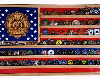 Arkansas State Trooper State Police Challenge Coin Display Flag 70-100 Coins TRAD