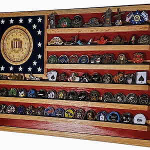 Federal Bureau of investigation FBI Challenge Coin Display Flag/70-90 Coins TRAD