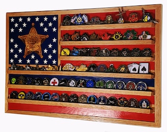 Oregon State Trooper / Police Challenge Badge Coin Display 70-100 Coins TRAD