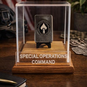 SOCOM Coin Display Special Operations Command "Ace of Spades" coin included 49
