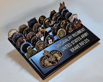 3rd Cavalry Regiment Challenge Coin Display - US Army Veteran Made