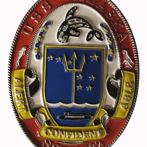US Navy USS Alaska SSBN-732 Submarine Commemorative Challenge Coin 2.5 Inches Tall 2 inches wide 178