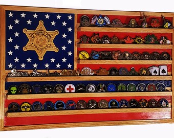 Utah State Trooper / Police Challenge Badge Coin Display 70-100 Coins TRAD
