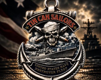 US Navy Destroyer Fleet Challenge Coin 2” | “Tin Can Sailors” Military Coin 220