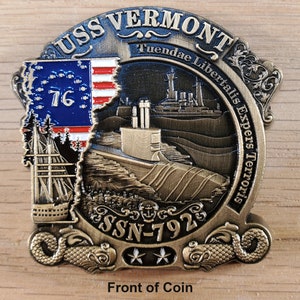 USS Vermont SSN-792 US Navy Submarine Challenge Coin 2.2 Inches 148