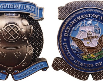 US Navy Diver Badge Commemorative Challenge Coin 2" 135