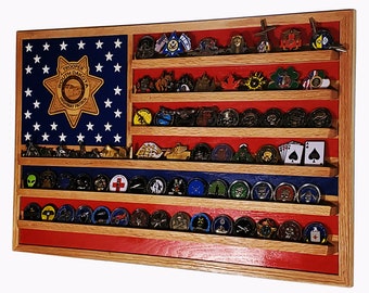 South Dakota Trooper / Police Challenge Badge Coin Display 70-100 Coins TRAD