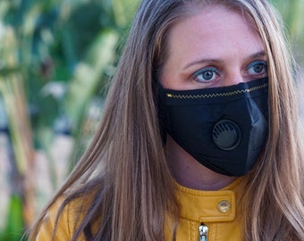 Face Mask w/ Air Valve, PM2.5 Filter & Metal nose contour