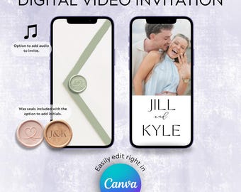 Digitale Hochzeitseinladung Video Save the Date Digital Invite Hochzeitsvideo Einladung mit Musik und Fotos Kundenspezifische Hochzeitseinladungen