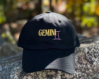 Gemini Baseball Hat, Gemini Baseball Hat, Gemini Gift, Gemini Birthday Gift, Adjustable Hat, Gift for Gemini, Gemini Hat,GeminiFriend