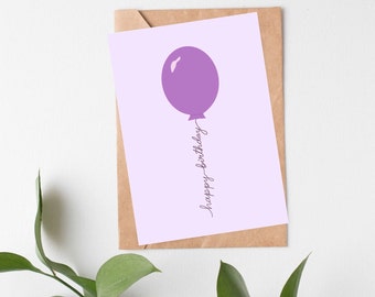 Happy Birthday Balloon - Greeting Card