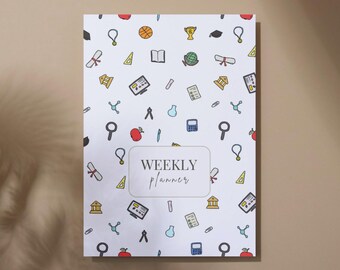 Wochenplaner I Back to School I Montag-Sonntag I Absichten, Ziele, Leistungen, Notizen I Digitaler Download für digitalen Planner oder ausgedruckt