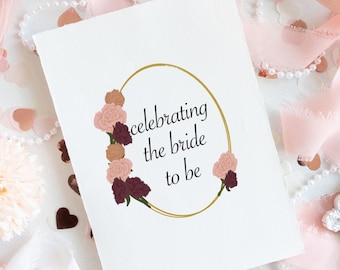Bridal Shower Greeting Card, Bride To Be Engagement, Bridal Shower, Engagement Party, Bachelorette Card, Wedding