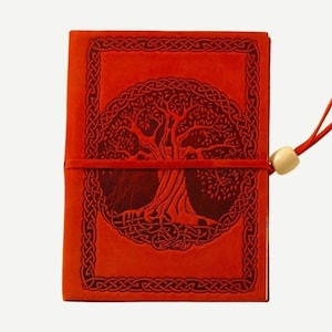 2025 leather diary. Tree of Life decoration. Handmade weekly or daily diary. Customizable with dedication and/or initials