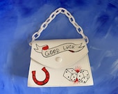 Good Luck Hand Painted Faux Leather Bag
