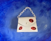 Hand Painted Eye Faux Leather Bag
