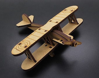 File digitale aereo per laser e CNC 3mm / SVG Ai Pdf Dxf Eps / File tagliati al laser, modello vettoriale, modelli vettoriali
