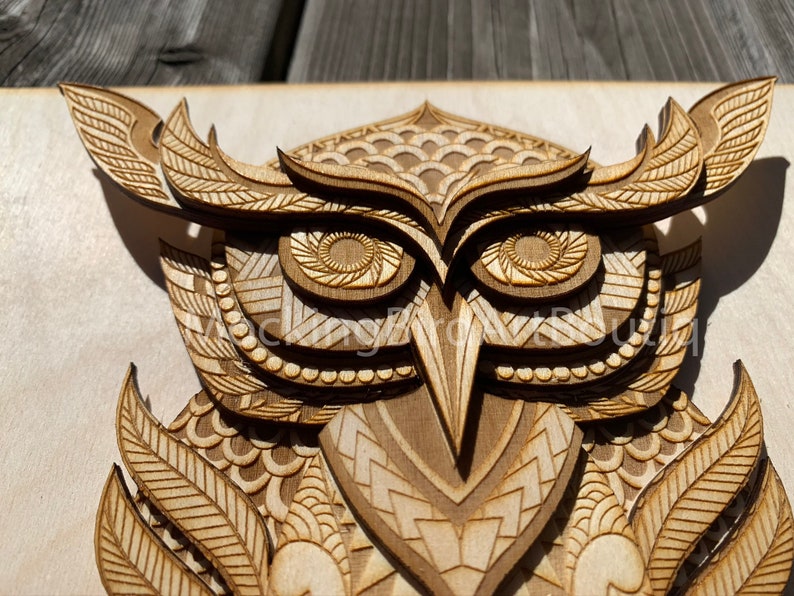 Download Multilayer Mandala Owl Svg Lasecut Files DXF SVG AI eps | Etsy