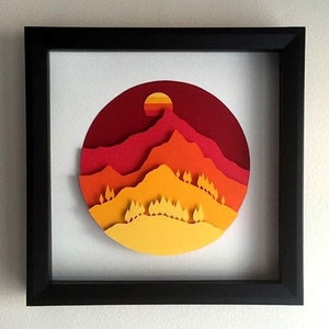 Landschaft Multi Layers digitale Datei für Laser- und CNC-| ai dxf svg eps| Laser geschnittene Dateien, Vektormuster, Vorlagen, Kunst