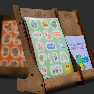 Book Display Stand Digital File For Laser and CNC | DXF | Laser cut files, vector pattern, Art, vector templates, plan