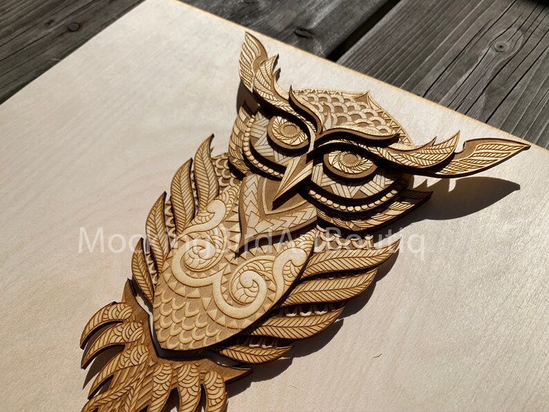 Download Multilayer Mandala Owl Svg Lasecut Files DXF SVG AI eps | Etsy