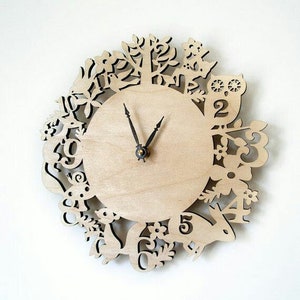 Wall Clock Art Digital File For Laser | Clock  svg dxf PDF eps Ai | Art Laser cut files vector templates, clock vector files