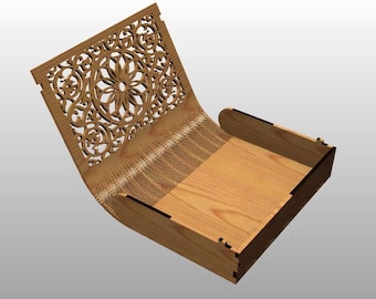 Book Case Digital 3mm 1/8in File per Laser e CNC / CDR SVG / File tagliati al laser, modello vettoriale, Arte, modelli vettoriali, piano