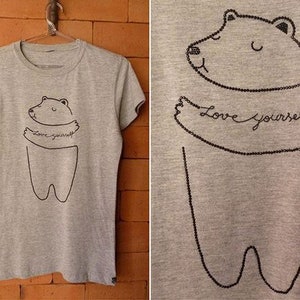 Bear Love yourself T-shirtontwerp Vector T-shirtprint, kunst, digitaal bestand, T-shirt, ontwerpplan, sjabloon,