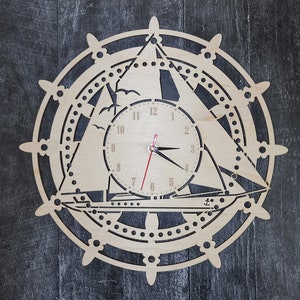 Bundle Nautical Wall Clock Art Digital File For Laser | Clock  svg dxf PDF eps Ai | Art Laser cut files vector templates, clock vector files