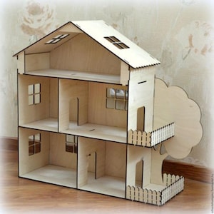 Digitaal decorbestand poppenhuis 4 mm voor laser en CNC | ai svg eps dwg | Lasergesneden bestanden, vectorpatroon, vectorsjablonen