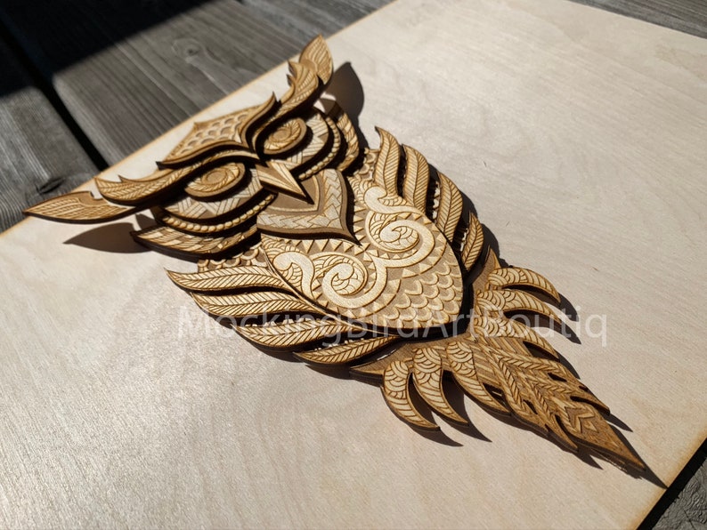 Download Multilayer Mandala Owl Svg Lasecut Files DXF SVG AI eps | Etsy