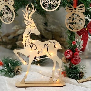 Christmas Reindeer Decor Digital File 3-4 mm For Laser and CNC | ai svg PDF | Laser cut files, vector pattern, templates