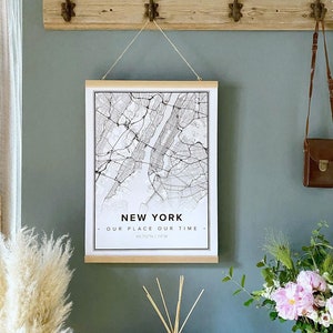 Archivo digital de mapas de Nueva York para láser y CNC / PDF / archivos cortados por láser, patrón vectorial, plantillas vectoriales, arte
