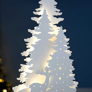 Christmas Reindeer Scene Decor Digital File 3 6 mm For Laser DXF ai svg PDF Laser cut files, vector pattern, templates image 4